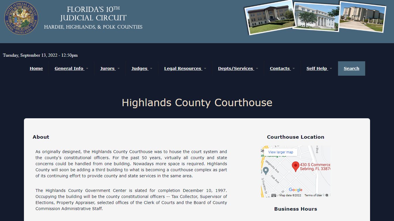 Highlands County Courthouse | 10th Judicial Circuit Court - Florida Courts